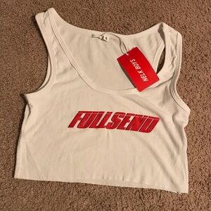 Nelk Boys White Tank Top with Red Graphic